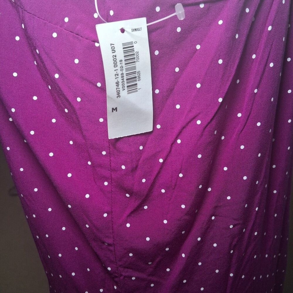 NWT Purple Polka Dot Swing Tank  Maxi Dress Women's Sz M Lounge Spring Summer - Picture 4 of 9